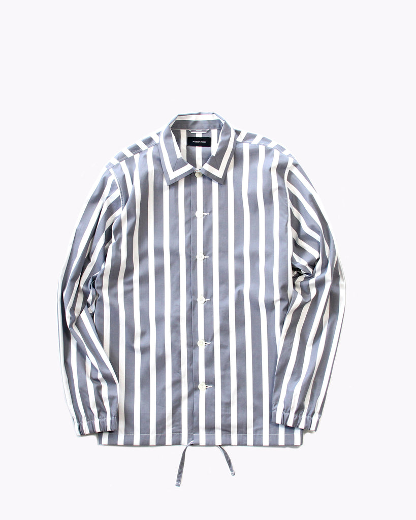 Stripe Coach Shirt - Grey - Maiden Noir