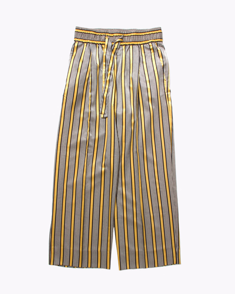 Stripe Rayon Long Trouser - Beige W