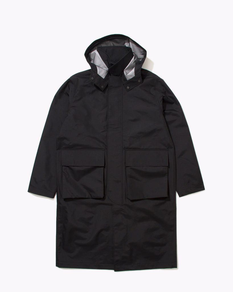 Hooded Mac Coat - Black