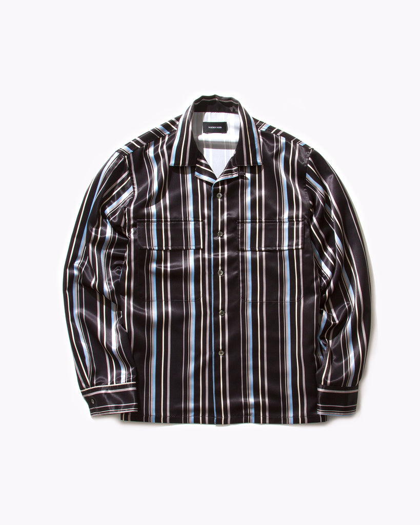 Stripe Rayon Shirt - Black