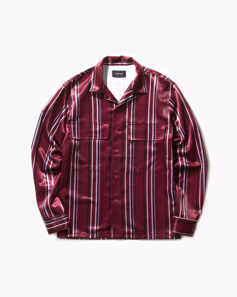 Stripe Rayon Shirt - Dark Rose