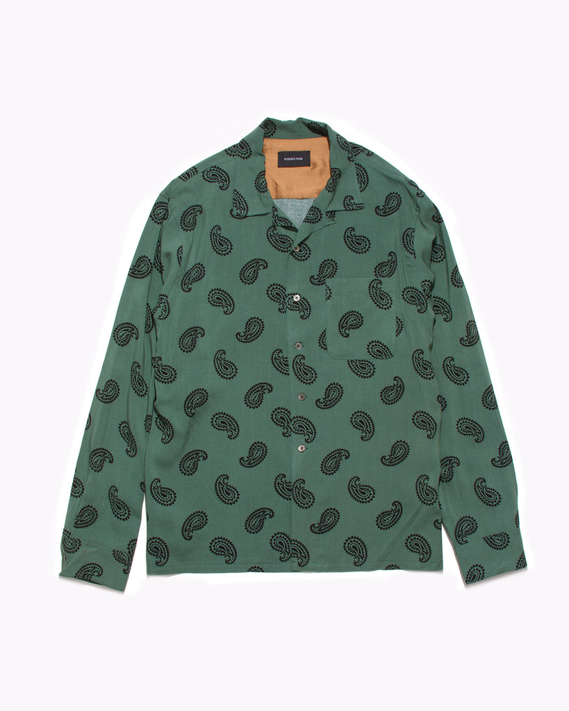 Paisley Rayon LS Shirt - Jade