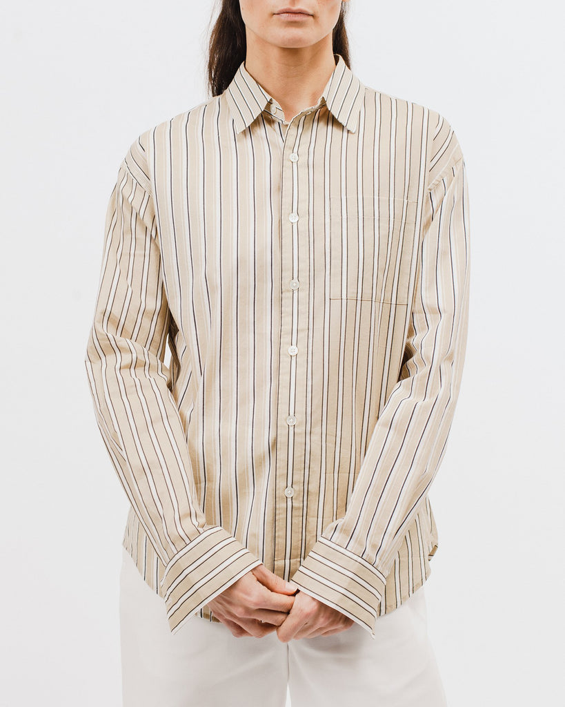 Stripe LS Shirt - Beige Stripe