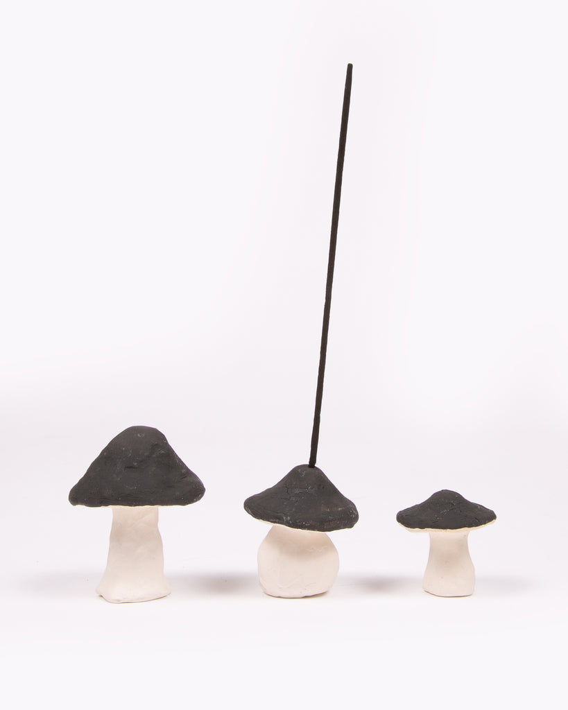 Shroom Ceramic Incense Holder - Black