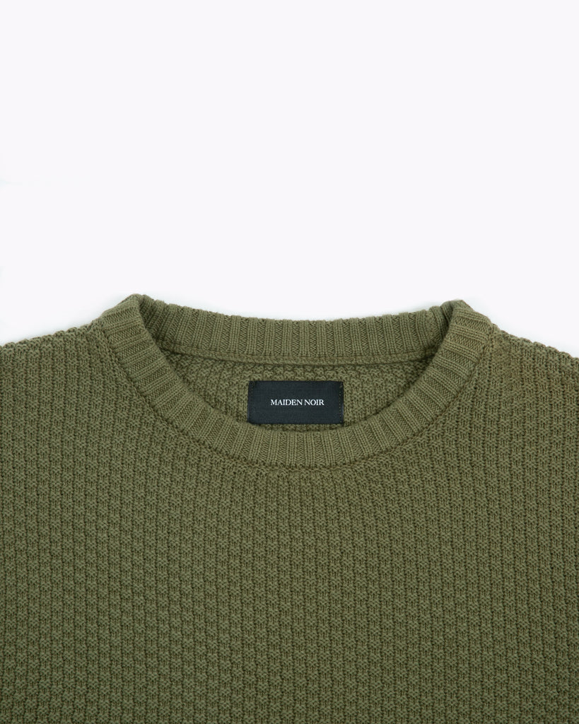 Overdyed Knit Sweater - Olive
