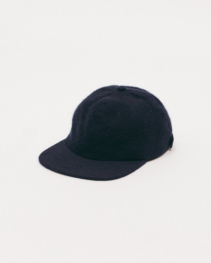 Brushed Wool Ball Cap - Navy