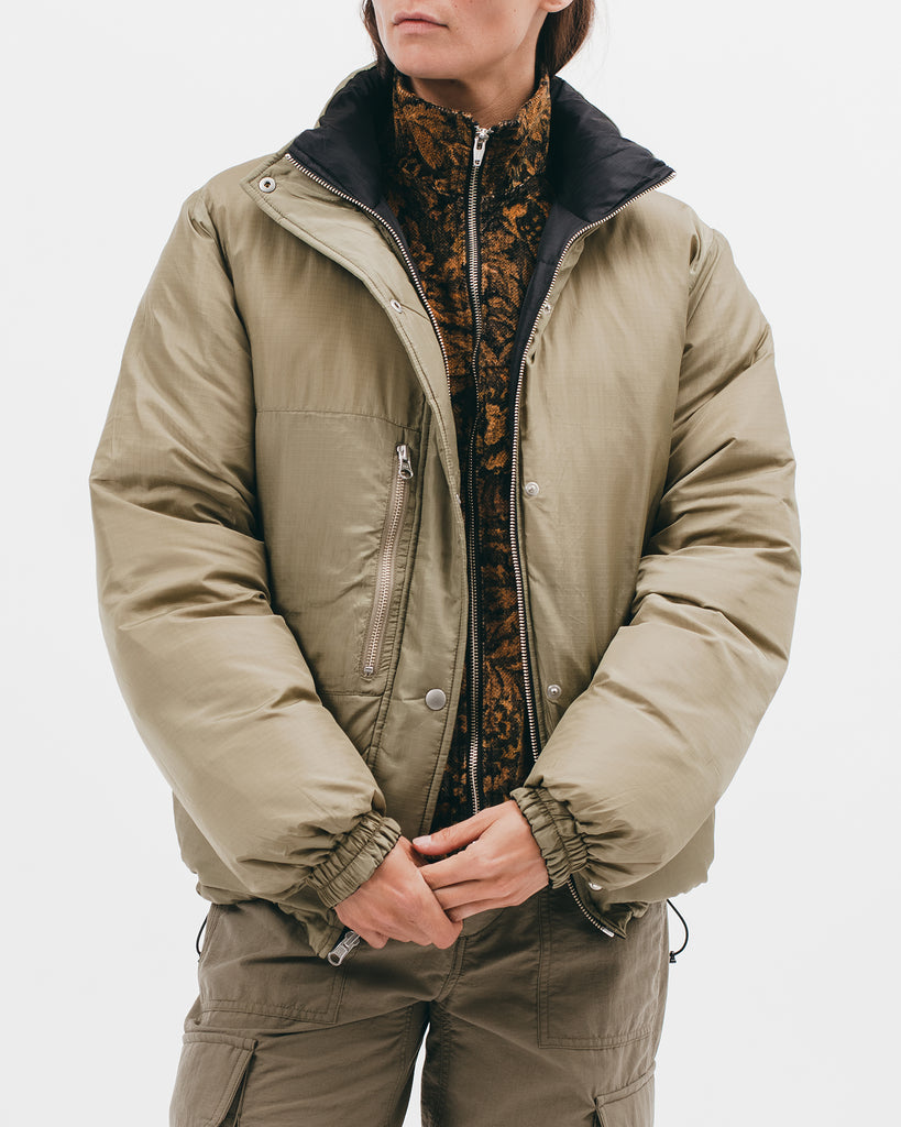 Reversible Puffer Jacket - Black / Moss