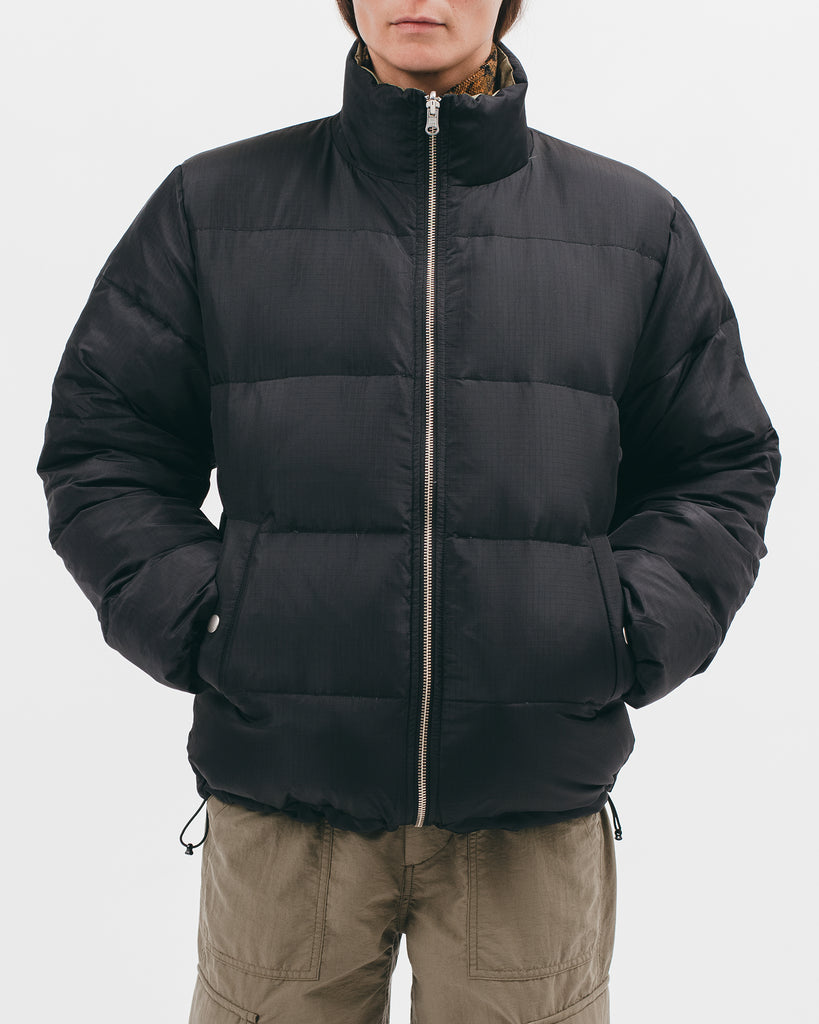 Reversible Puffer Jacket - Black / Moss