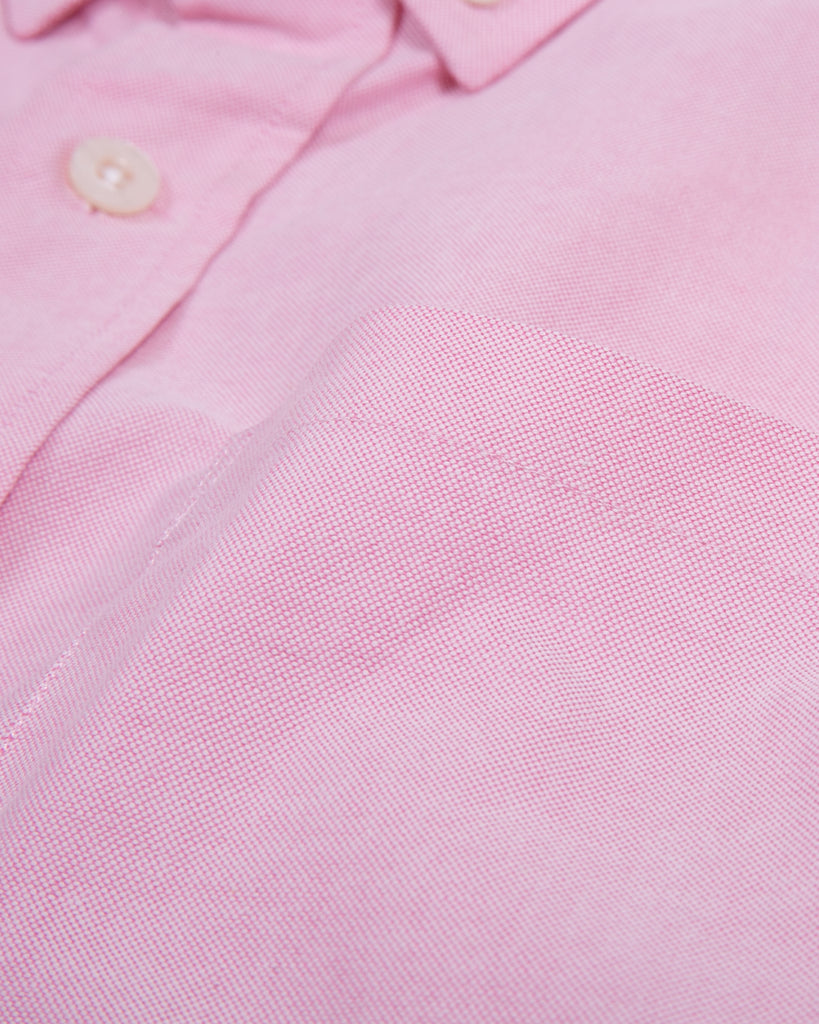 Stripe Panel Oxford SS Shirt - Pink