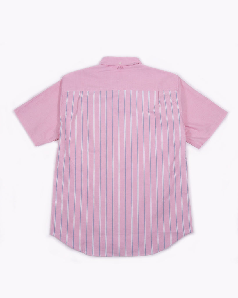 Stripe Panel Oxford SS Shirt - Pink