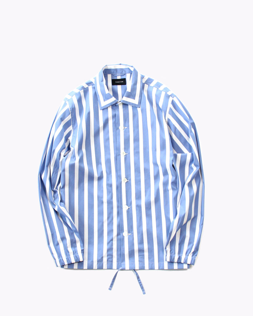 Stripe Coach Shirt - Blue - Maiden Noir