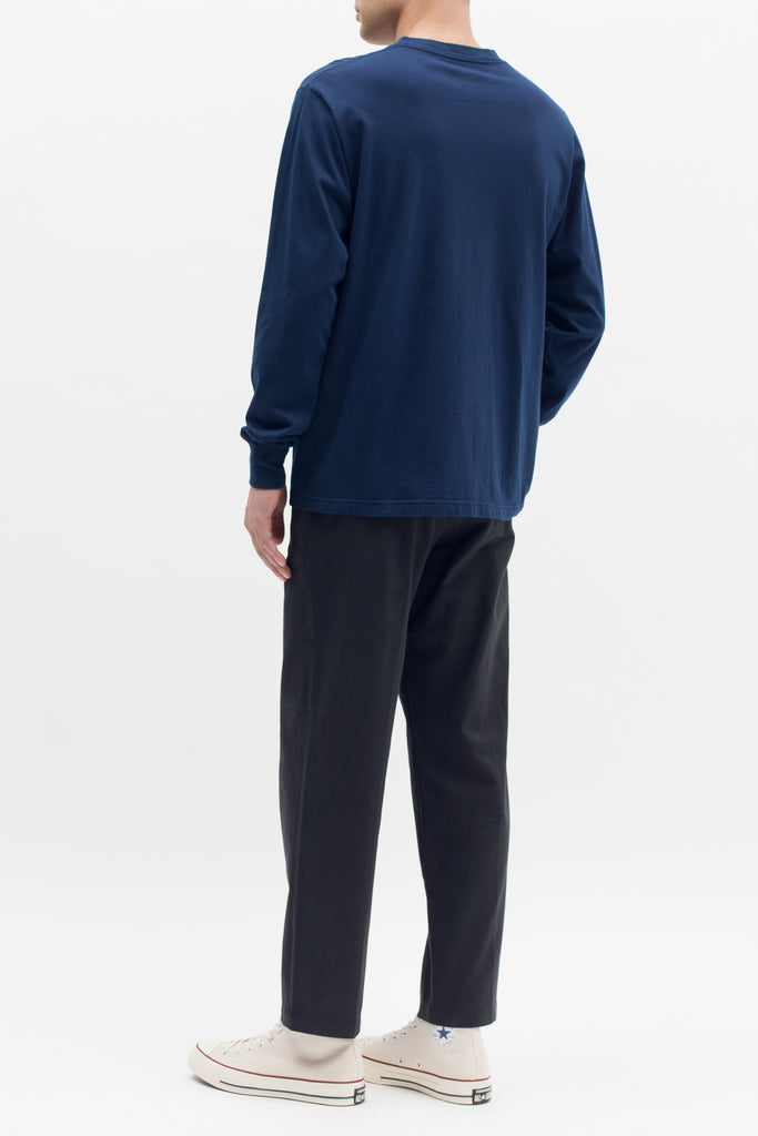 Natural Dyed Block LS Jersey - Navy - Maiden Noir