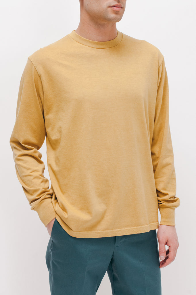 Natural Dyed Block L/S Jersey - Mustard