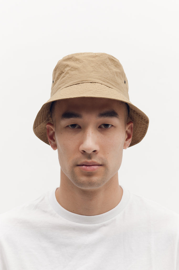 Structured Nylon Bucket Cap - Beige - Maiden Noir