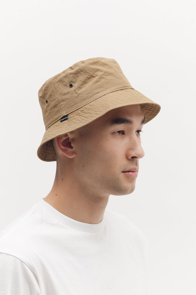 Structured Nylon Bucket Cap - Beige - Maiden Noir