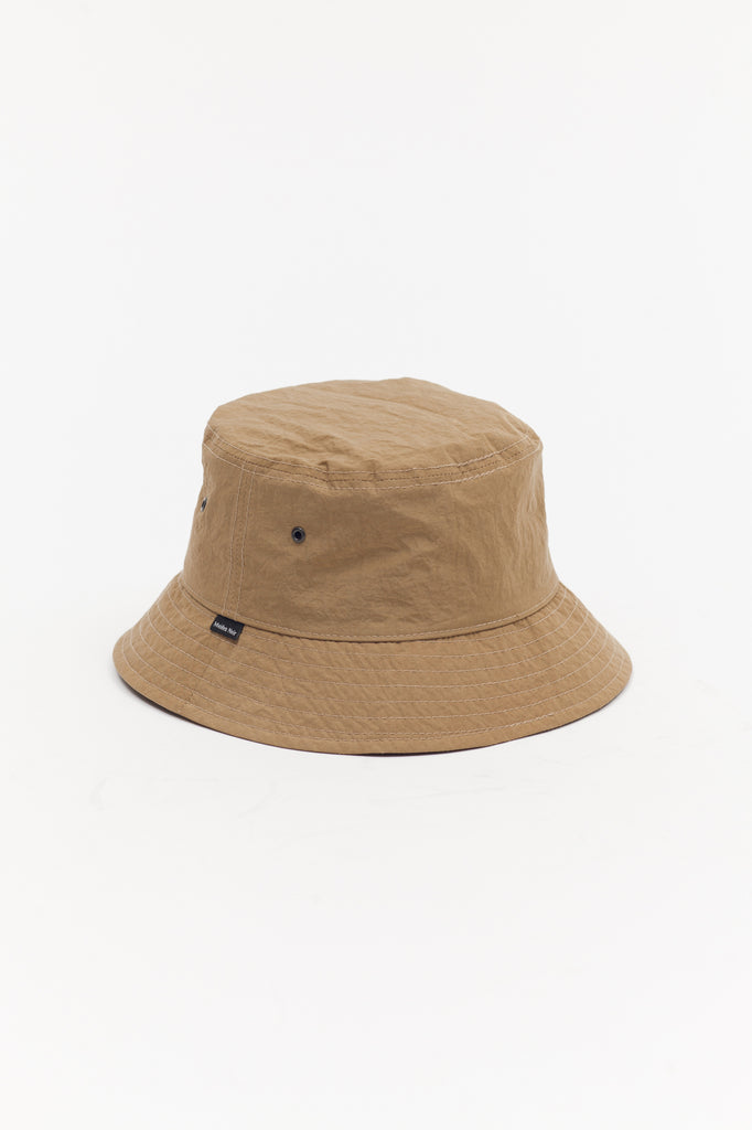 Structured Nylon Bucket Cap - Beige - Maiden Noir