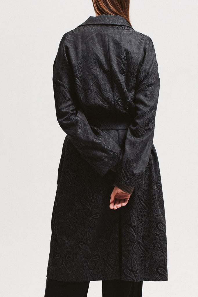 Paisley Overcoat - Black - [product _vendor]