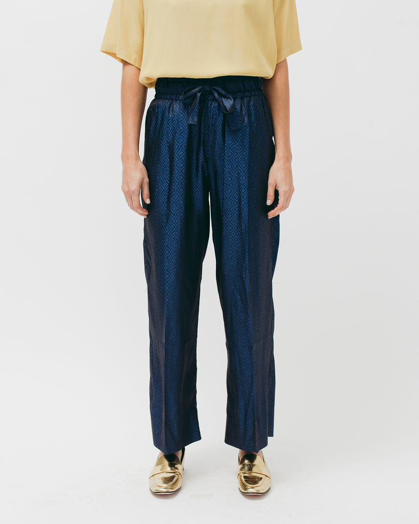 Tile Long Trouser - Navy - Maiden Noir