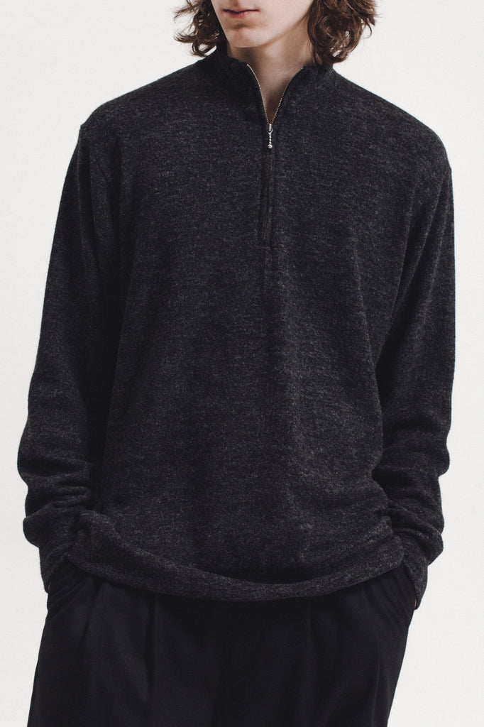 Brush Mock Neck - Charcoal - [product _vendor]