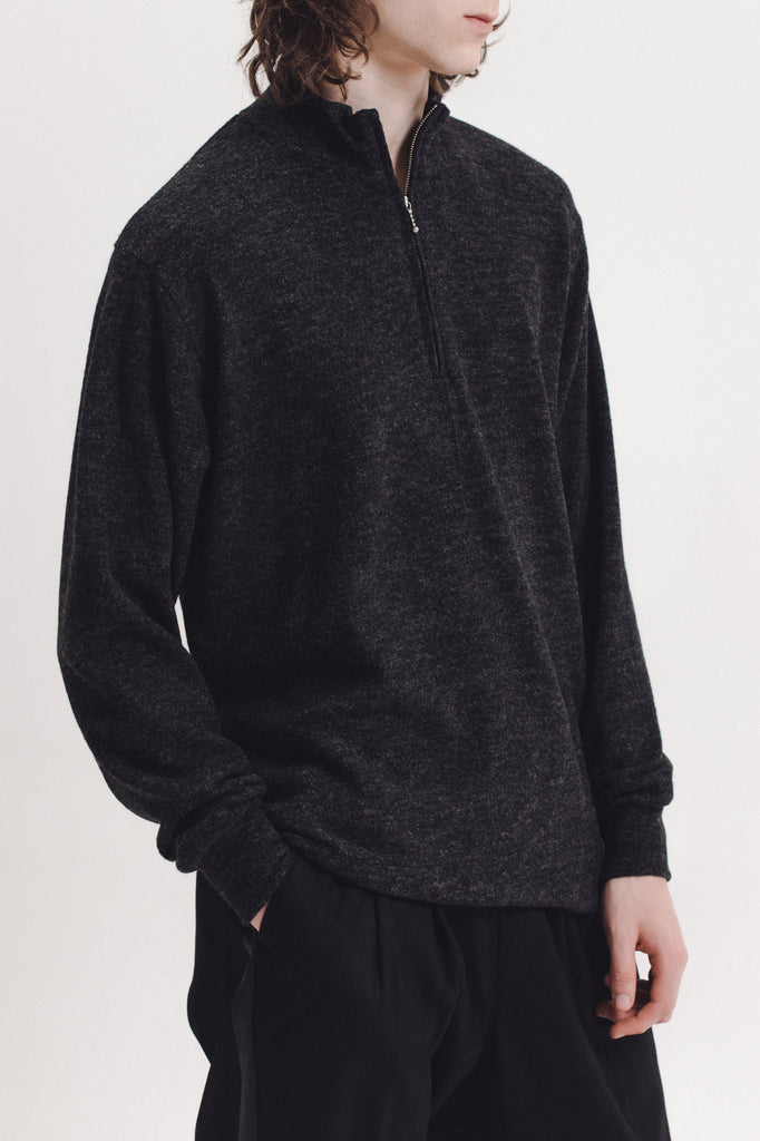 Brush Mock Neck - Charcoal - [product _vendor]