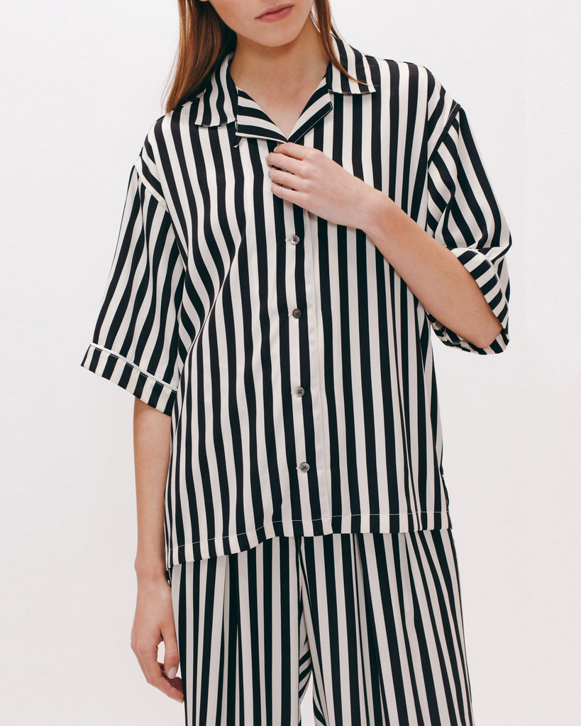 Pajama Shirt - Black Stripe - [product _vendor]