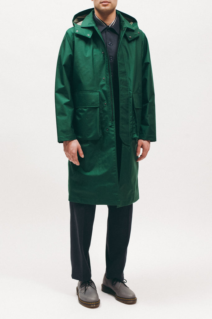 Hooded Mac Coat - Evergreen - [product _vendor]