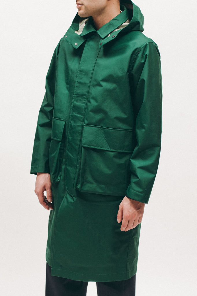 Hooded Mac Coat - Evergreen - [product _vendor]