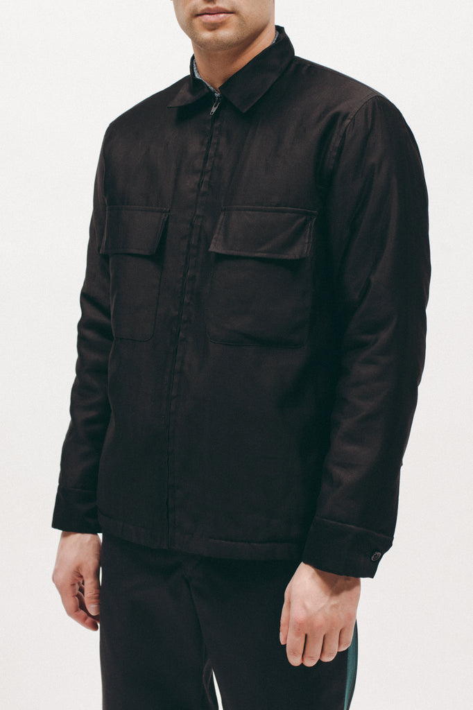 Quilted Moleskin LS Shirt - Black - [product _vendor]