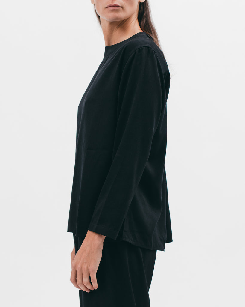 Pleated LS Overshirt - Black - [product _vendor]