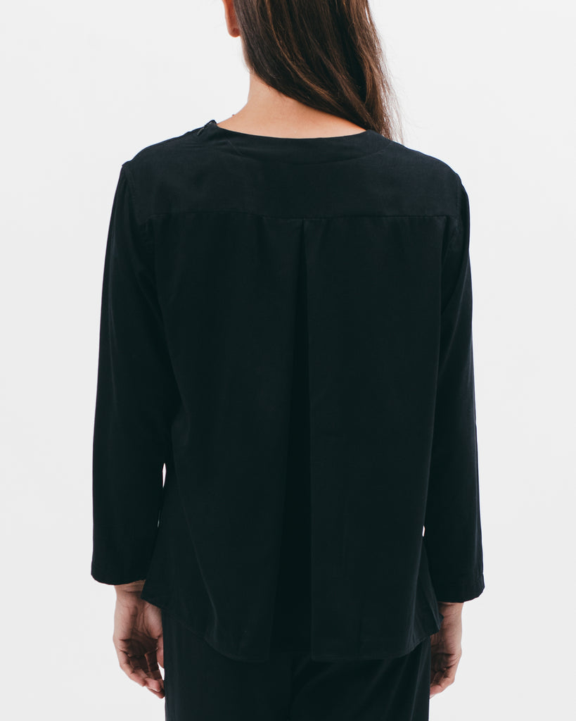 Pleated LS Overshirt - Black - [product _vendor]