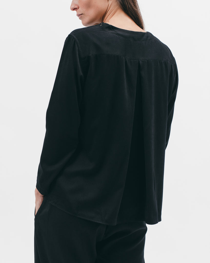 Pleated LS Overshirt - Black - [product _vendor]