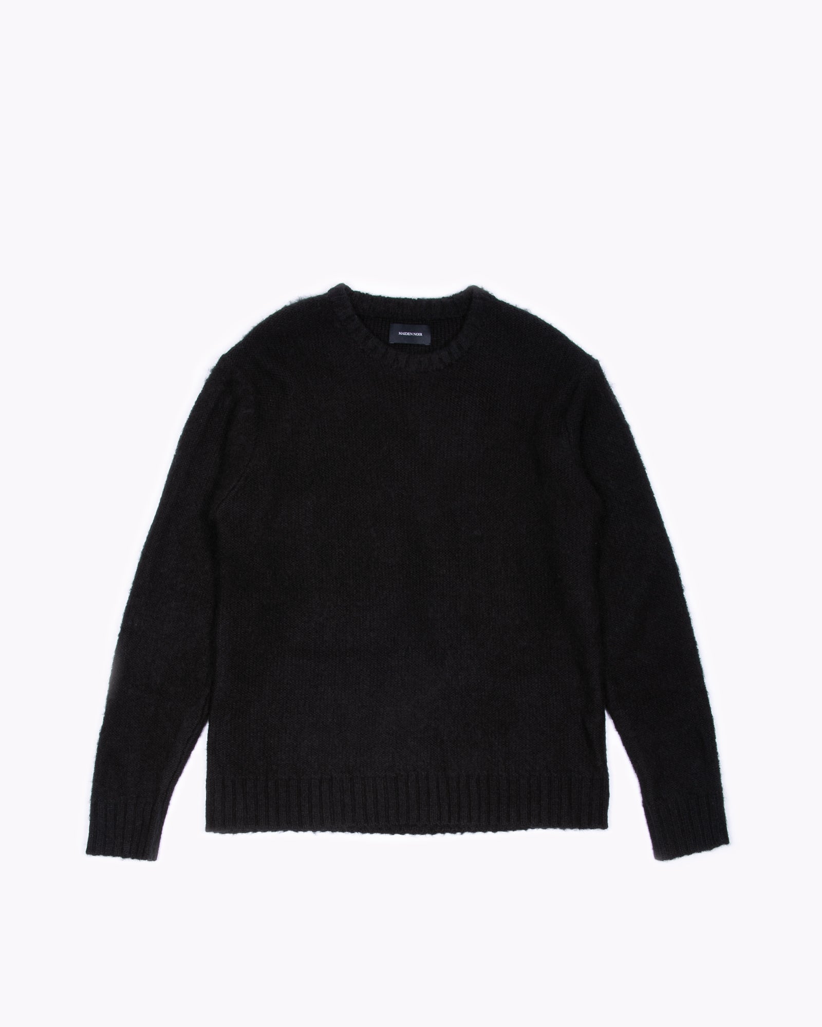 Women's Black Mohair Short Sleeve Sweater, Black Dress Shirt