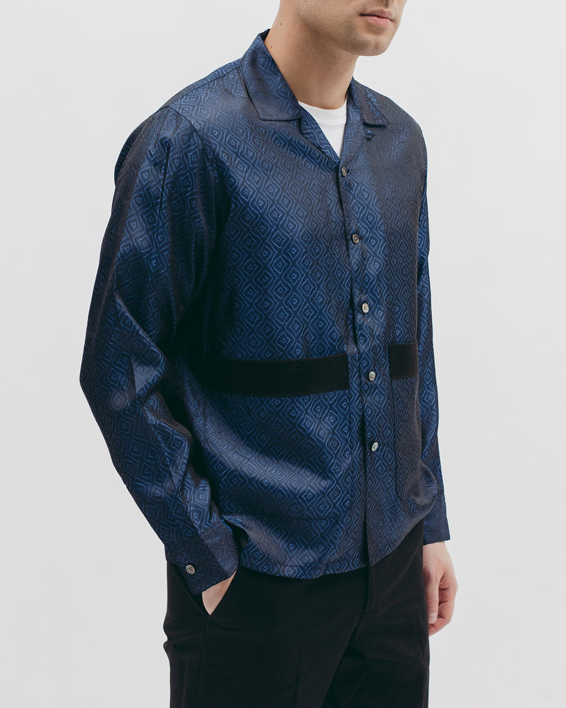 Tile L/S Shirt - Navy - Maiden Noir