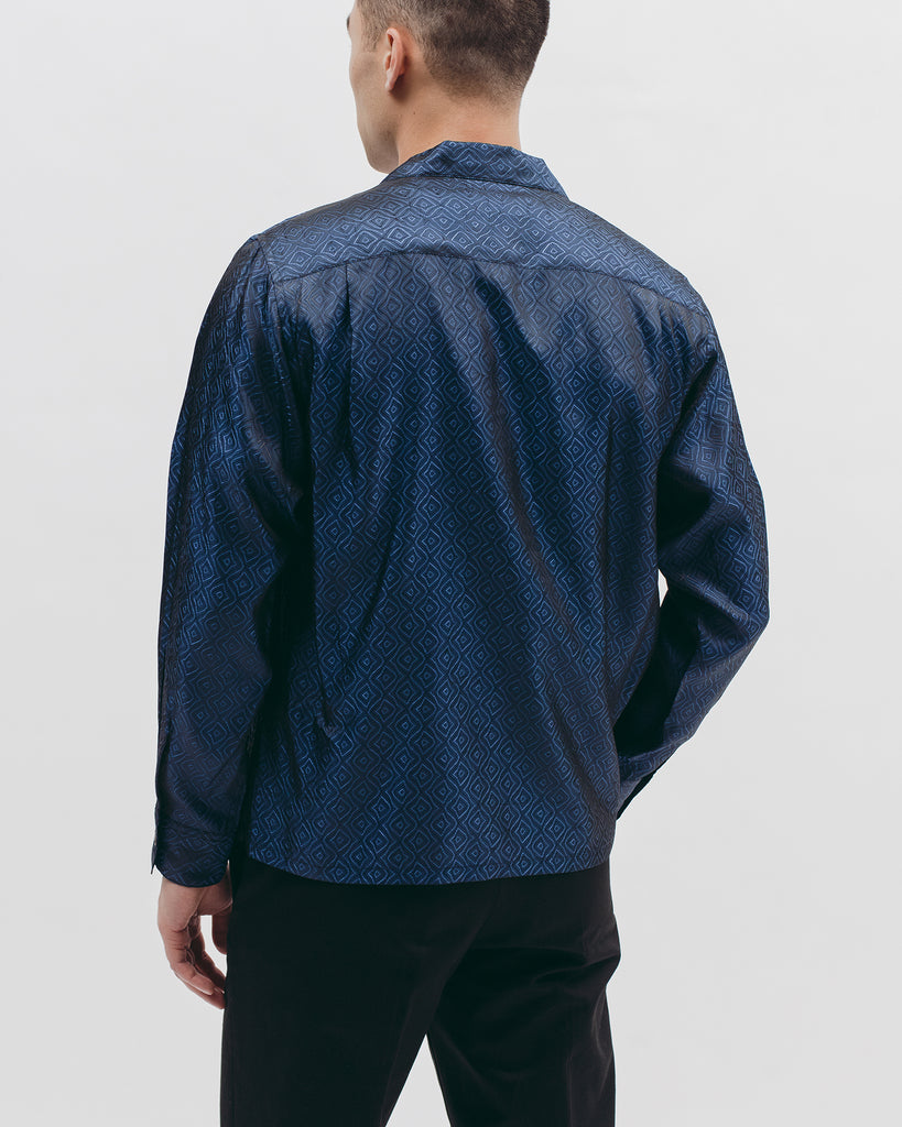 Tile L/S Shirt - Navy - Maiden Noir