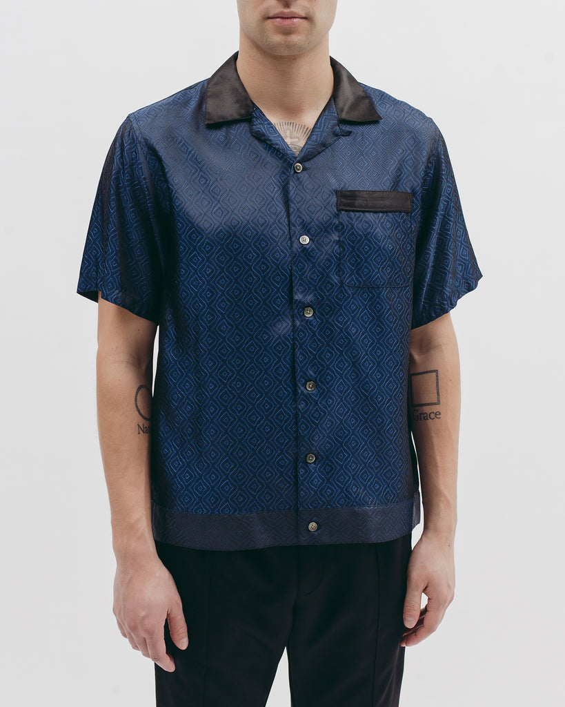 Tile S/S Shirt - Navy - Maiden Noir