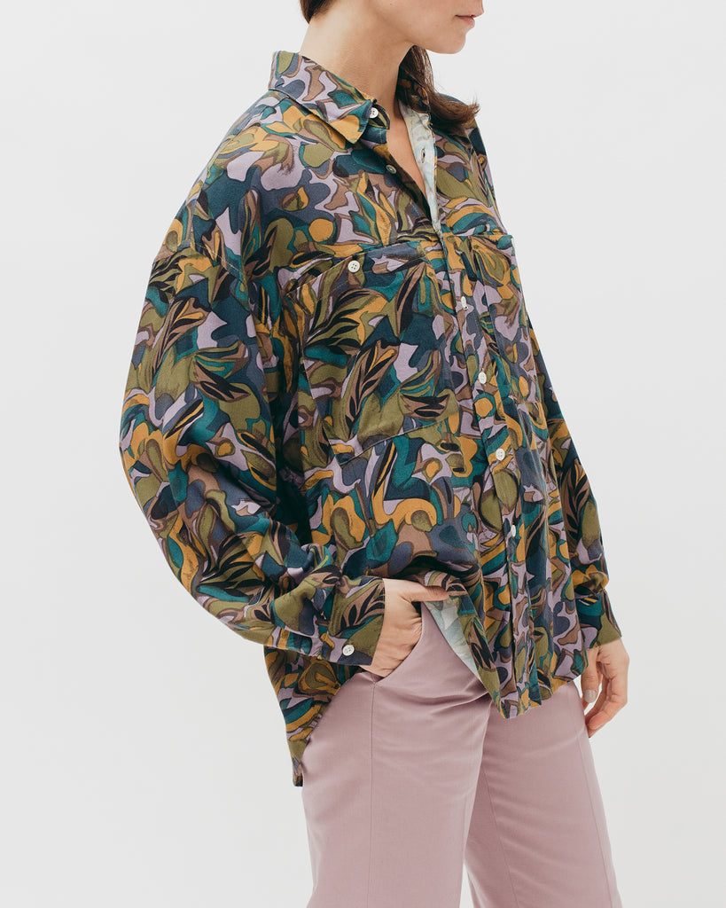 Tropical Oversized L/S Shirt - Lavender - Maiden Noir