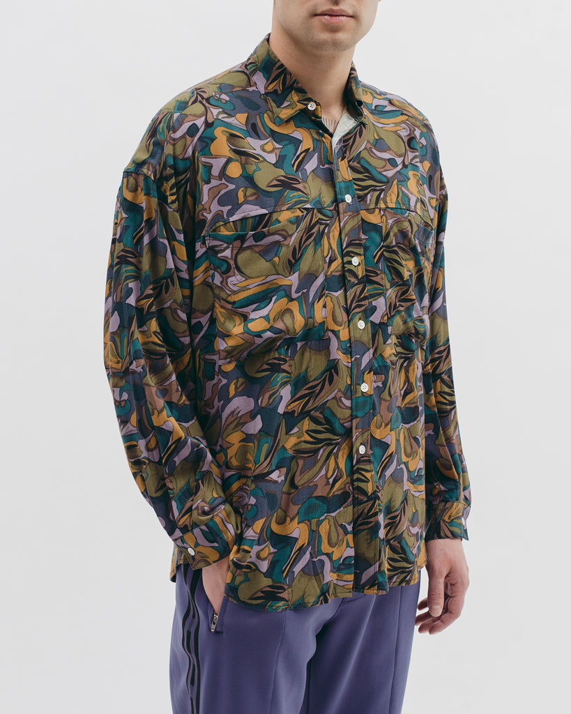 Tropical Oversized L/S Shirt - Lavender - Maiden Noir