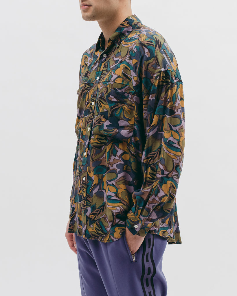 Tropical Oversized L/S Shirt - Lavender - Maiden Noir