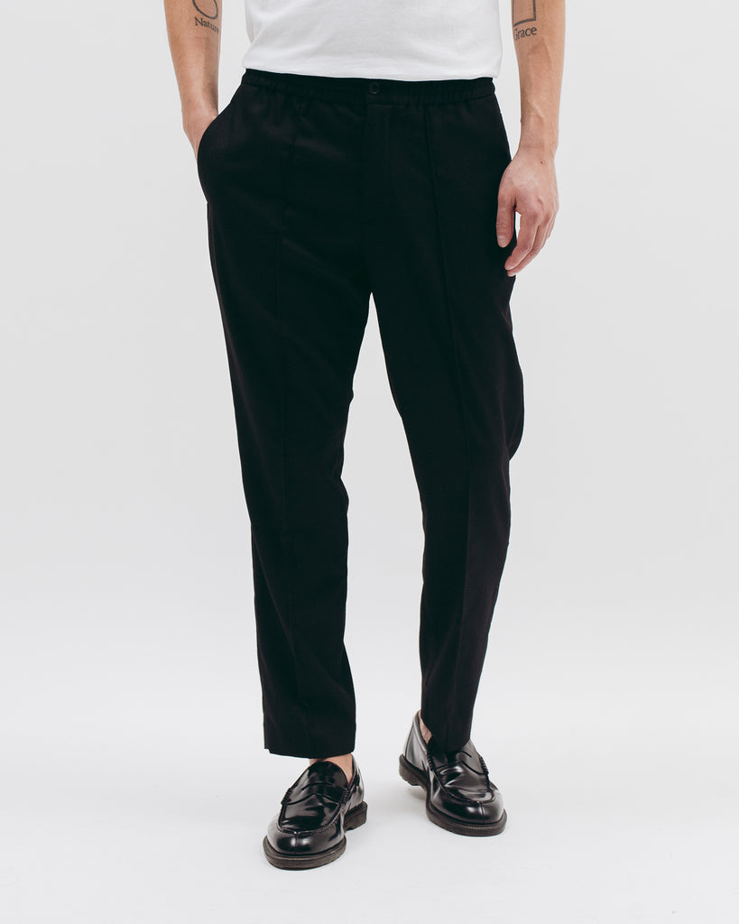 Elastic Pleated Trouser - Black - Maiden Noir