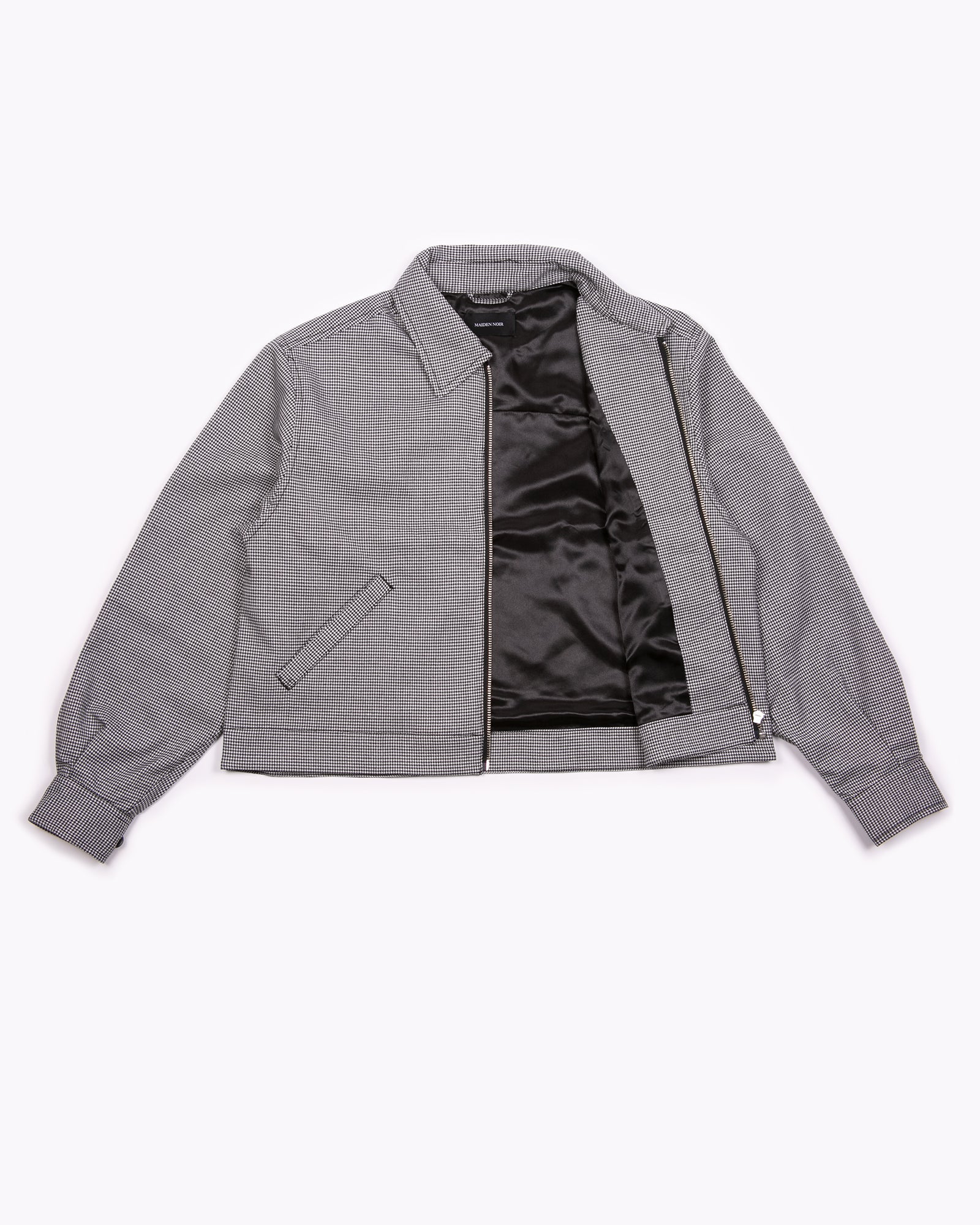 Maiden Noir Crop Harrington Jacket - Houndstooth