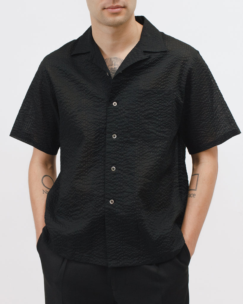Crepe SS Shirt - Black - [product _vendor]
