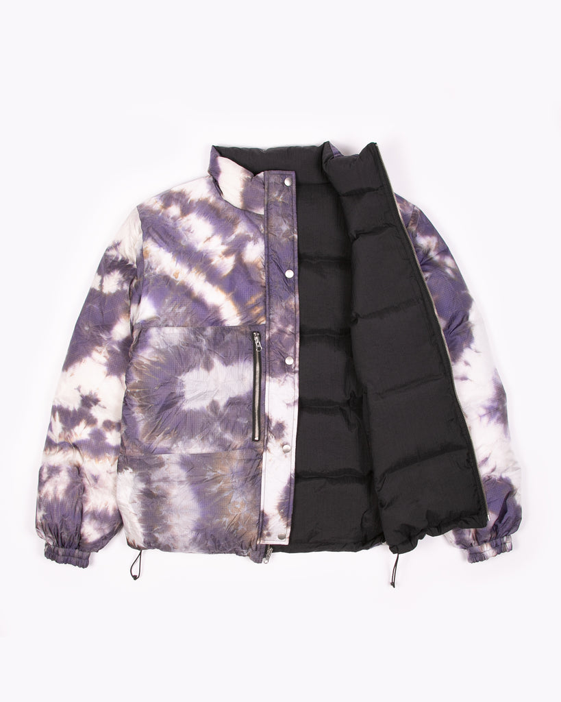 Reversible Puffer Jacket - Black/Purple Ash Dyed