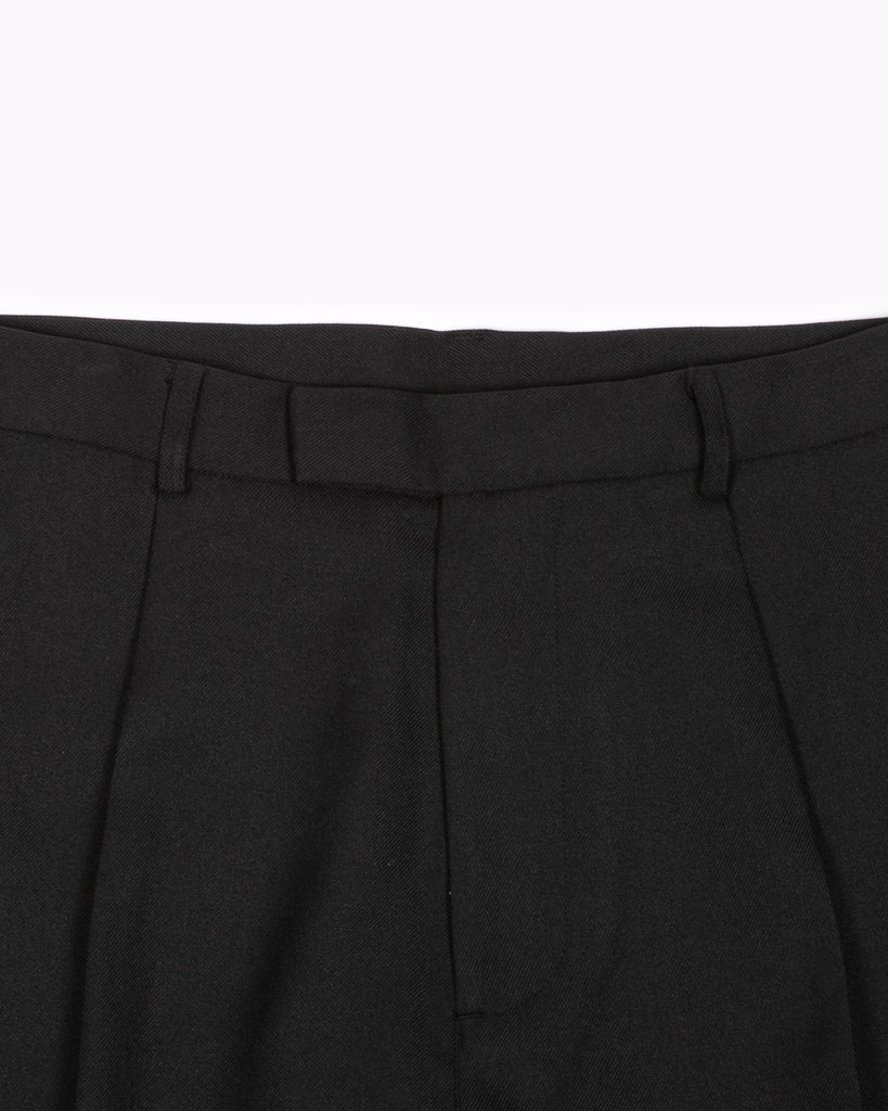 Pleated Suit Trouser - Black Sharkskin