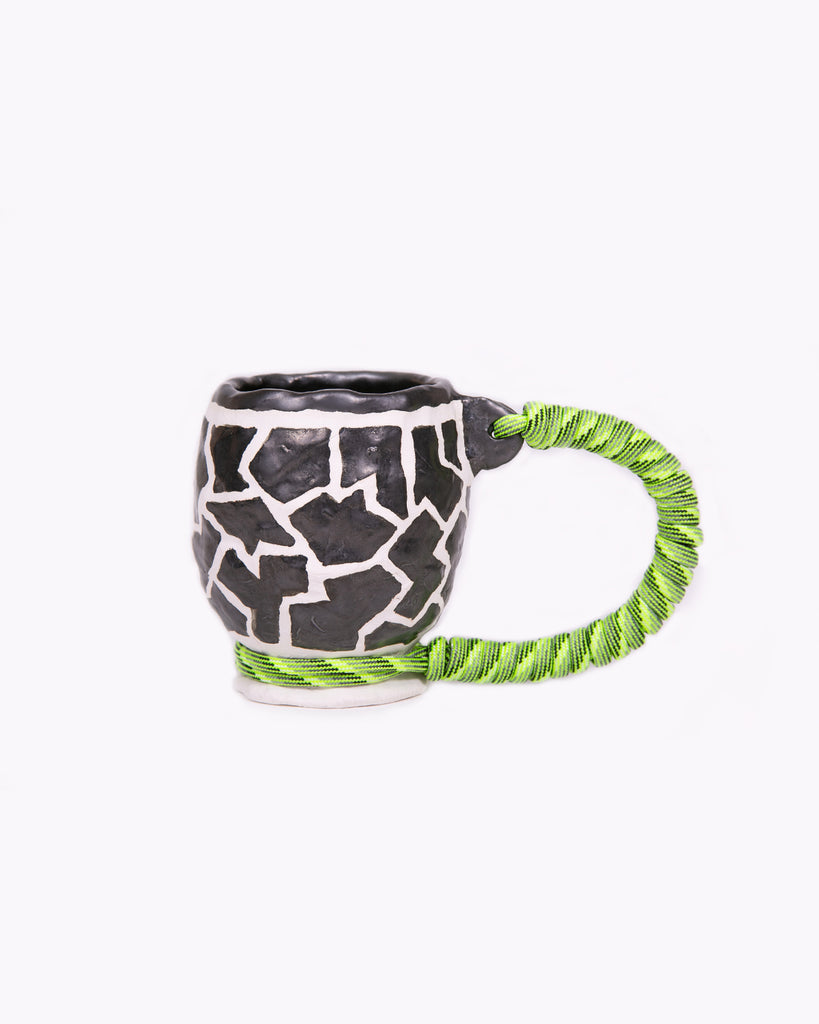 Ceramic Camping Mug - Black Crackle