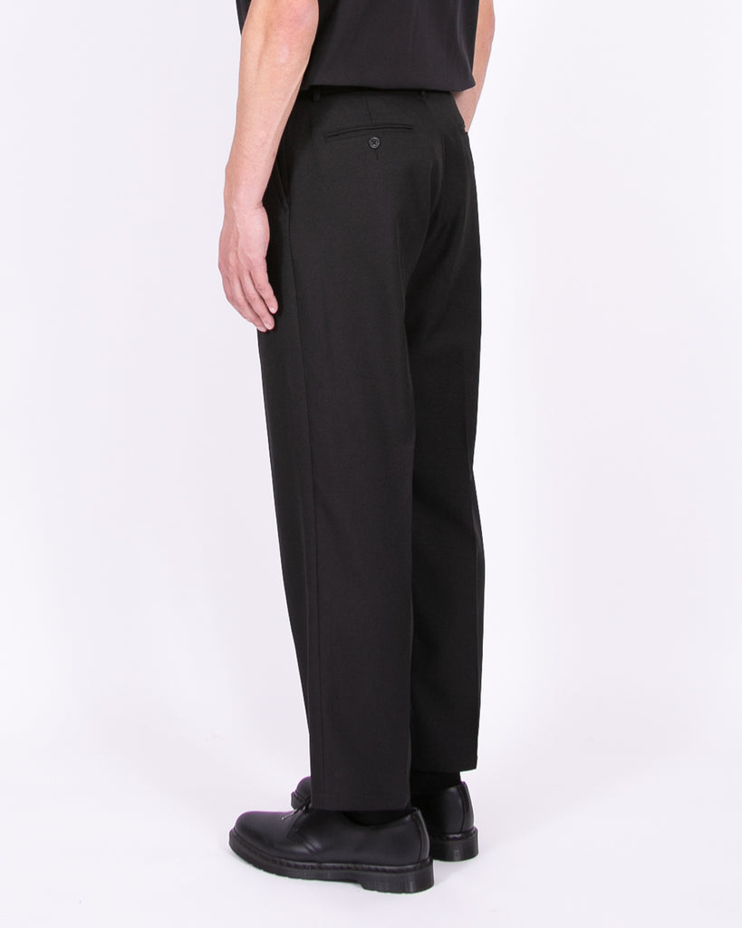 Pleated Suit Trouser - Black Sharkskin