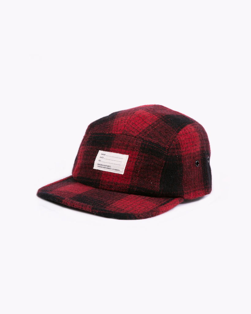 Wool Check Camp Cap - Red