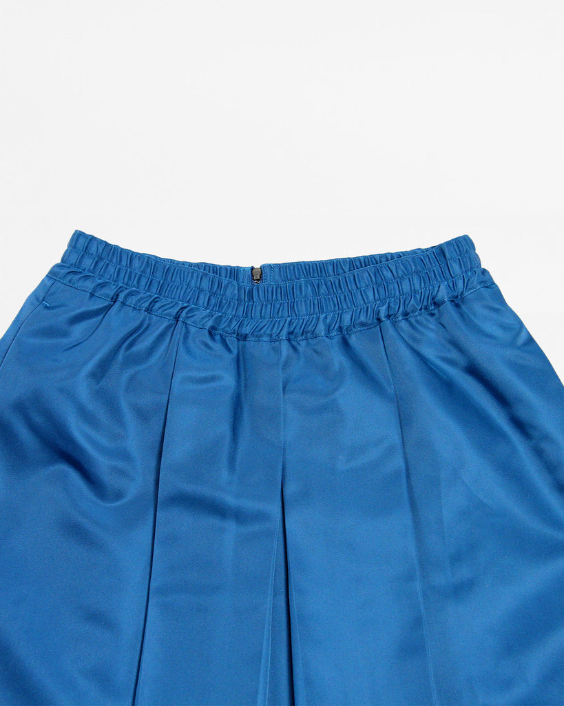 Satin Pleated Skirt - Teal