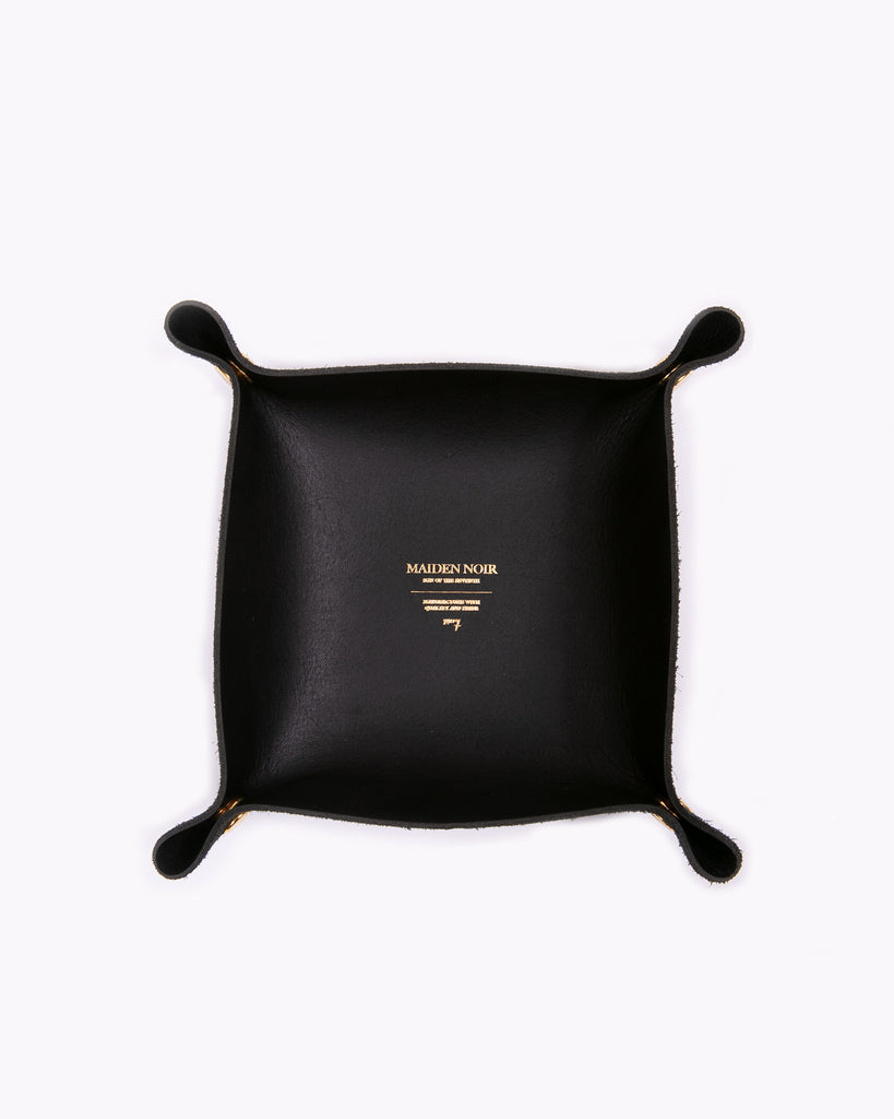Leather Coin Tray - Black