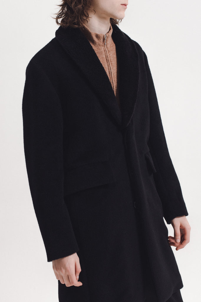 Wool Overcoat With Shearling - Black - [product _vendor]