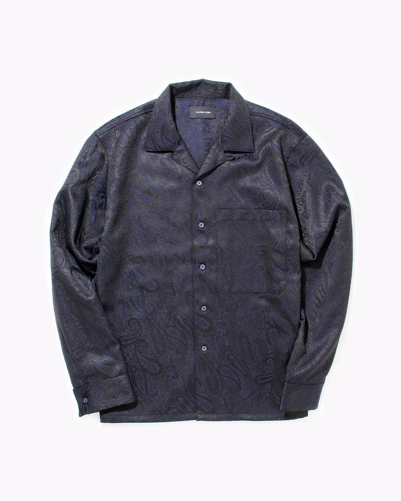 Paisley LS  Shirt - Navy